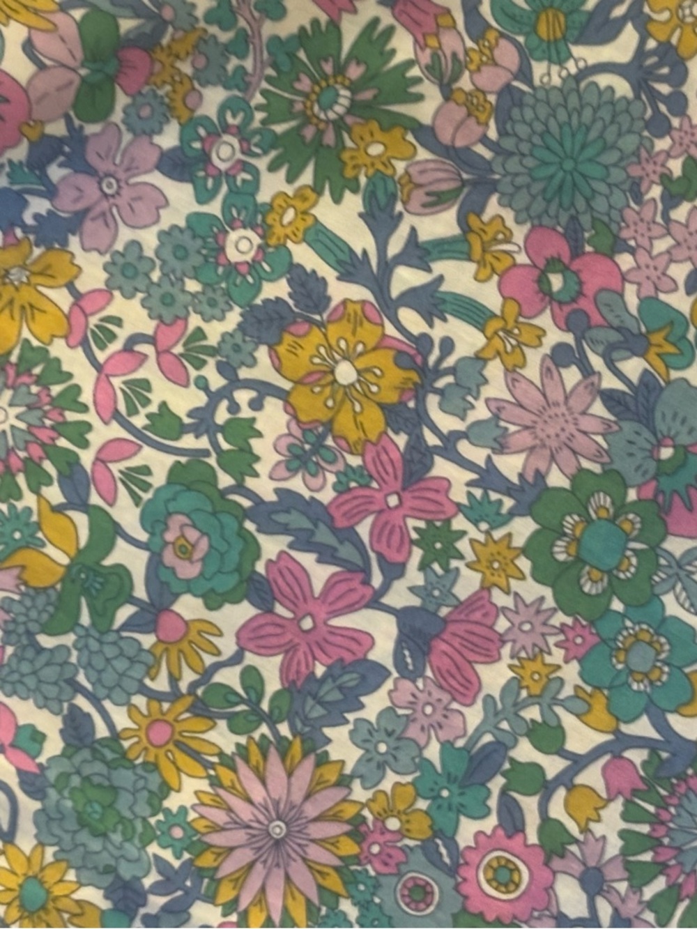 Liberty of London Floral Print in Pink, Yellow, Green, Blue 3 yards fabric